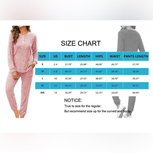 Cozy Ribbed Knit Lounge Set- Pink - Picture 5 of 5